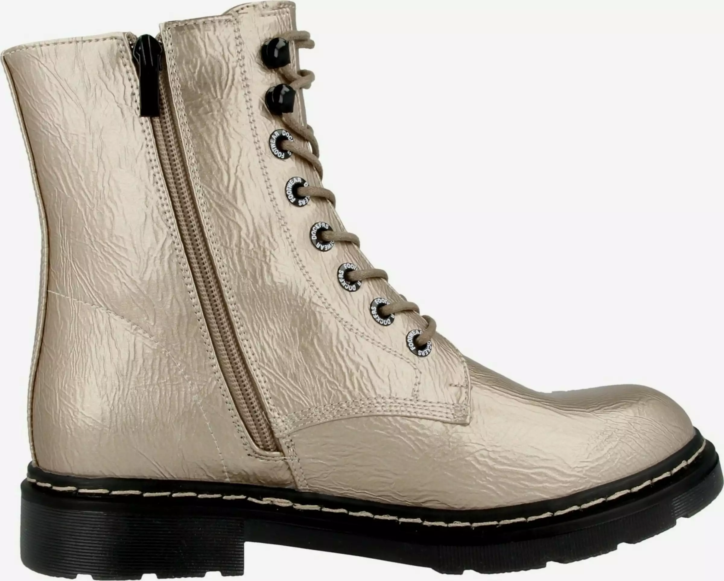 Dockers By Gerli Enkellaarsjes Veterlaarsjes Dames Goud 6 Dockers By Gerli Enkellaarsjes Veterlaarsjes Dames Goud - Afbeelding 4