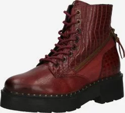 Dockers By Gerli Enkellaarsjes Veterlaarsjes Dames Donkerrood