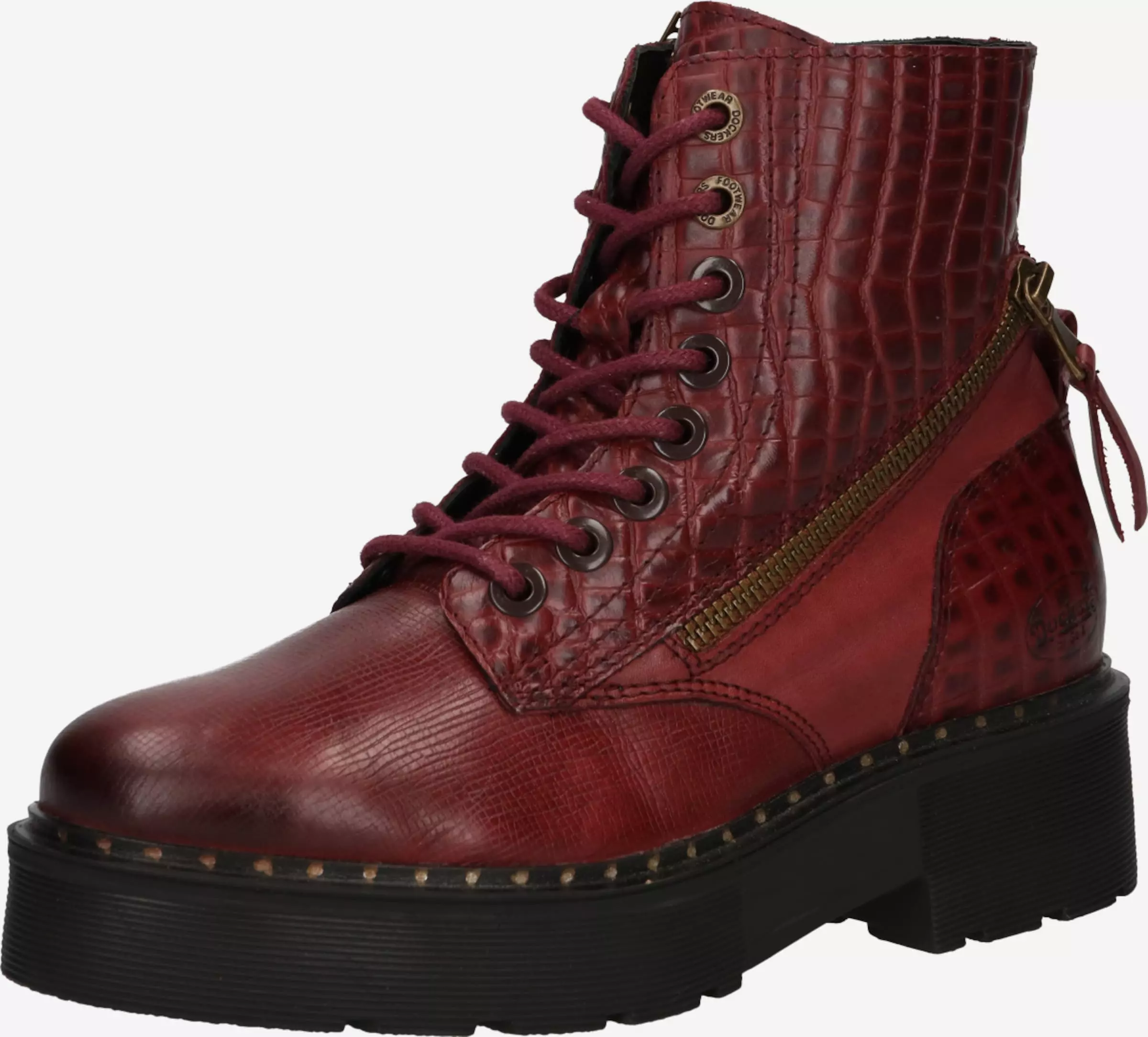 Dockers By Gerli Enkellaarsjes Veterlaarsjes Dames Donkerrood 3 Dockers By Gerli Enkellaarsjes Veterlaarsjes Dames Donkerrood