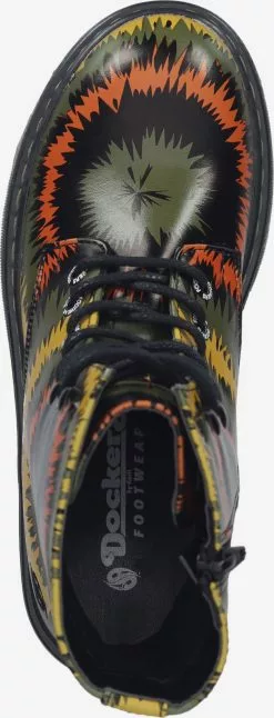 Dockers By Gerli Enkellaarsjes Veterlaarsjes Dames Olijfgroen -Dockers By Gerli Winkel ba2b5d598ba15fe089fb364a86ce60a3