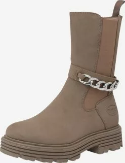 Dockers By Gerli Enkellaarsjes Chelsea Boots Dames Taupe